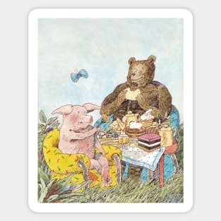 Pig and Bear Sticker